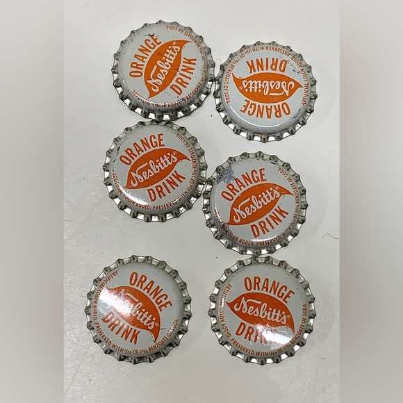 Antique Unused Cork Lined NESBITT’S ORANGE DRINK Soda Bottle Caps (lot of 6) - Picture 8 of 8